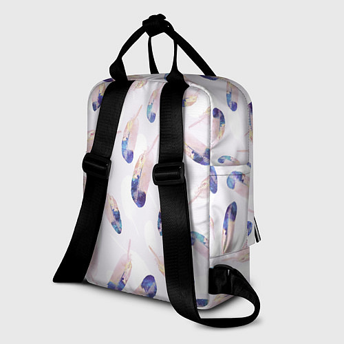 Женский рюкзак Разноцветные Падающие Перья / 3D-принт – фото 2