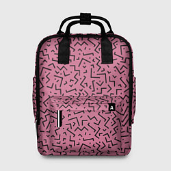 Женский рюкзак Минималистический паттерн на розовом фоне