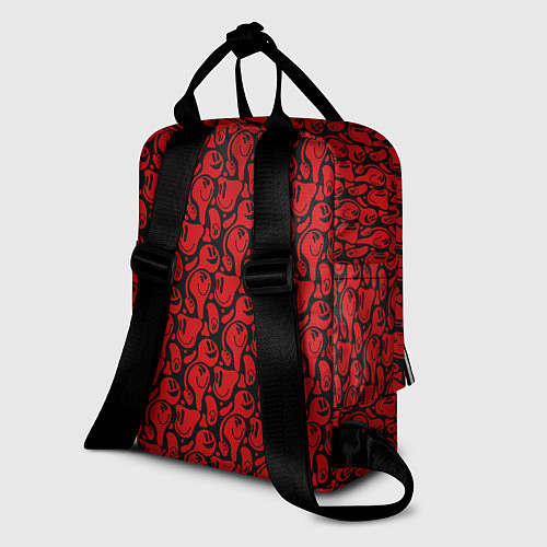 Женский рюкзак Красные психоделический смайлы / 3D-принт – фото 2