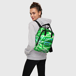 Рюкзак женский Неоновые лучи и буквы - Зелёный, цвет: 3D-принт — фото 2