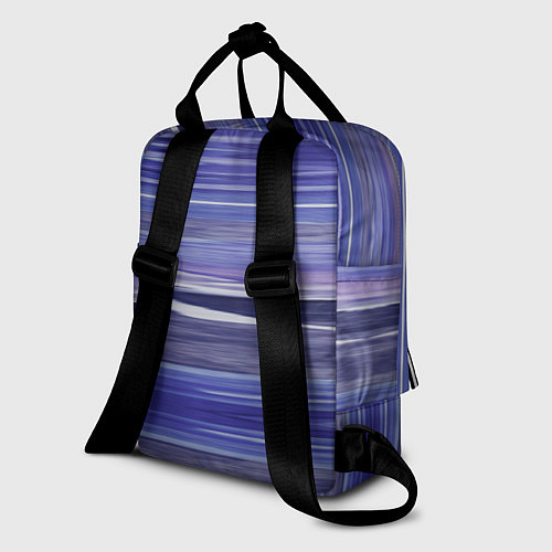 Женский рюкзак Абстрактный синий полосатый узор / 3D-принт – фото 2