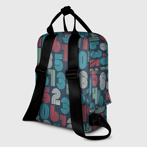 Женский рюкзак Цифры в стиле Ретро / 3D-принт – фото 2