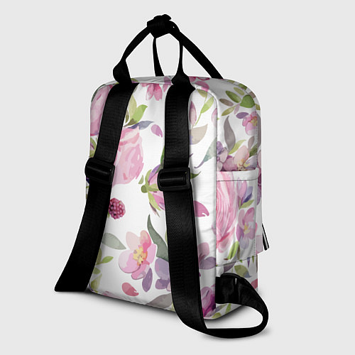 Женский рюкзак Летний красочный паттерн из цветков розы и ягод еж / 3D-принт – фото 2