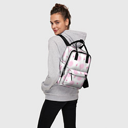Рюкзак женский Фламинго и круги на белом фоне, цвет: 3D-принт — фото 2