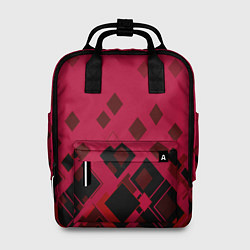 Рюкзак женский Геометрический узор в красно-черных тонах, цвет: 3D-принт