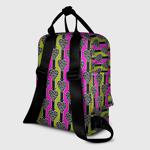 Женский рюкзак Striped multicolored pattern Сердце / 3D-принт – фото 2
