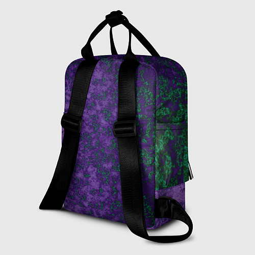 Женский рюкзак Marble texture purple green color / 3D-принт – фото 2