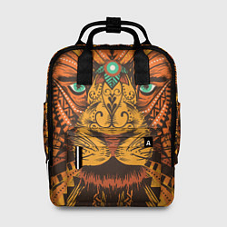 Рюкзак женский Африканский Лев Морда Льва с узорами Мандала, цвет: 3D-принт