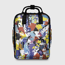Рюкзак женский Смелые мазки яркой краски на холсте, цвет: 3D-принт