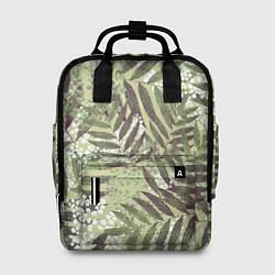 Женский рюкзак Зелёные и Белые Листья Джунглей