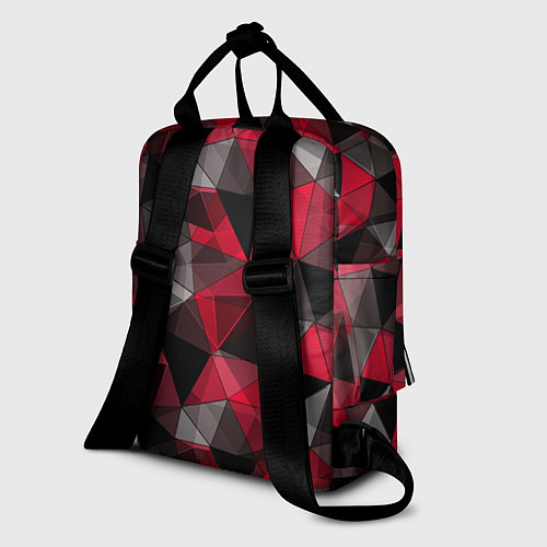 Женский рюкзак Красно-серый геометрический / 3D-принт – фото 2