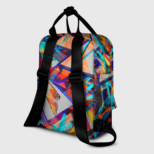 Женский рюкзак Яркий неоновый абстрактный узор / 3D-принт – фото 2