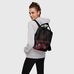 Рюкзак женский Черно-красный геометрический, цвет: 3D-принт — фото 2
