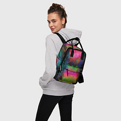 Рюкзак женский Разноцветные брызги кляксы, цвет: 3D-принт — фото 2
