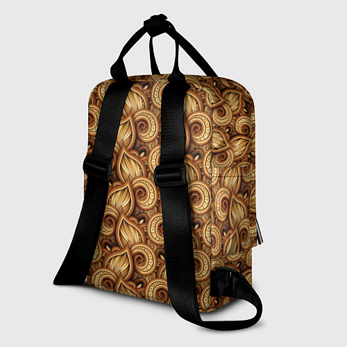 Женский рюкзак Резьба по дереву - листочки / 3D-принт – фото 2