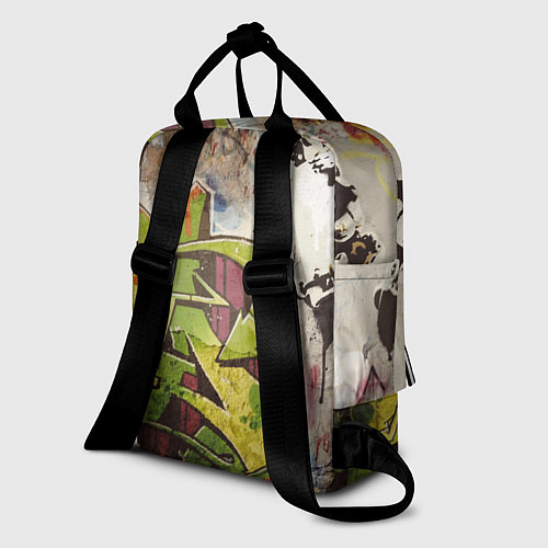 Женский рюкзак Скейтбордист Барт Симпсон на фоне граффити / 3D-принт – фото 2