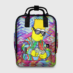 Женский рюкзак Барт Симпсон в тёмных очках считает бабло