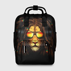 Рюкзак женский Лев в наушниках с дредами, цвет: 3D-принт