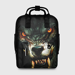 Рюкзак женский Злой волк с длинными клыками, цвет: 3D-принт