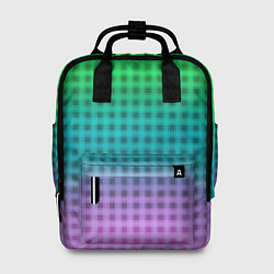 Рюкзак женский Gradient lilac green plaid, цвет: 3D-принт