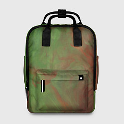 Рюкзак женский Зелёные и красные волны красок, цвет: 3D-принт