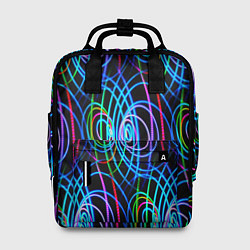 Рюкзак женский Неоновые завитки, цвет: 3D-принт