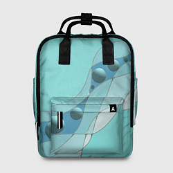 Рюкзак женский Голубая геометрическая абстракция Круги и сферы Го, цвет: 3D-принт