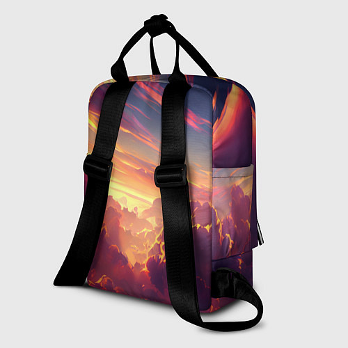 Женский рюкзак Закатное солнце в облаках / 3D-принт – фото 2