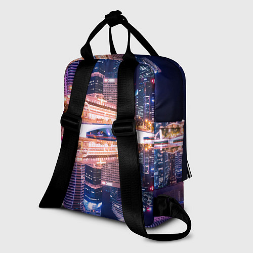 Женский рюкзак Ночной Сингапур / 3D-принт – фото 2