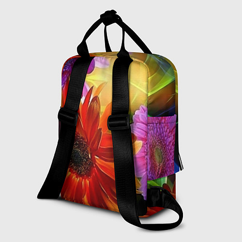 Женский рюкзак Яркий цветочный арт / 3D-принт – фото 2