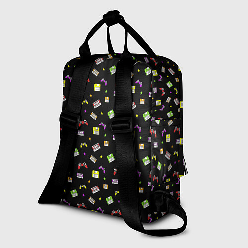 Женский рюкзак 90s pattern on black / 3D-принт – фото 2