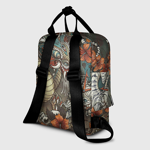 Женский рюкзак Тигр и дракон мифические / 3D-принт – фото 2