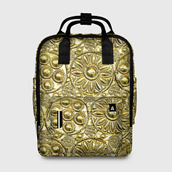 Рюкзак женский Золотая чеканка - текстура, цвет: 3D-принт