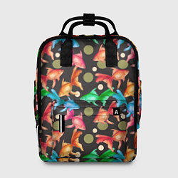 Рюкзак женский Разноцветные рыбы паттерн, цвет: 3D-принт
