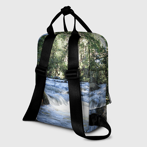 Женский рюкзак Течёт река в лесу / 3D-принт – фото 2