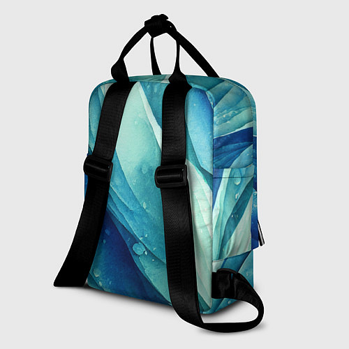 Женский рюкзак Акварельные синие узоры / 3D-принт – фото 2