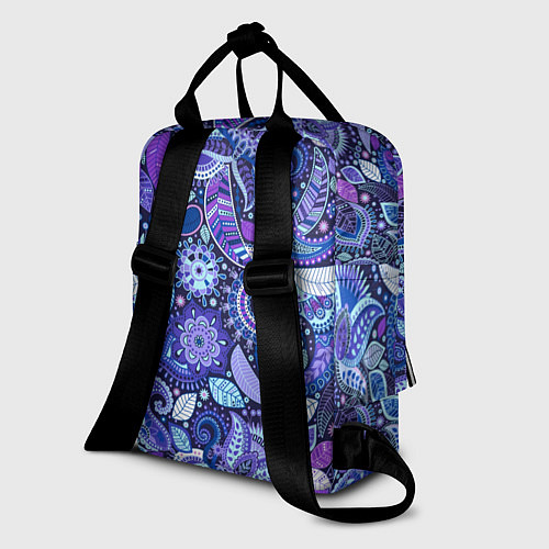 Женский рюкзак Фиолетовые цветы узор / 3D-принт – фото 2