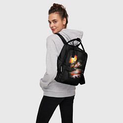 Рюкзак женский Человек-бензопила Дэндзи на чёрном фоне, цвет: 3D-принт — фото 2