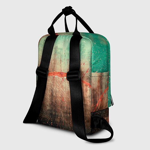 Женский рюкзак Светло-зелёное небо, деревья и множество красок / 3D-принт – фото 2