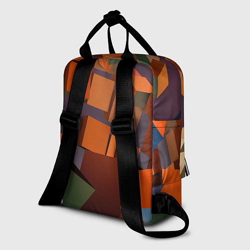Женский рюкзак Множество оранжевых кубов и фигур / 3D-принт – фото 2