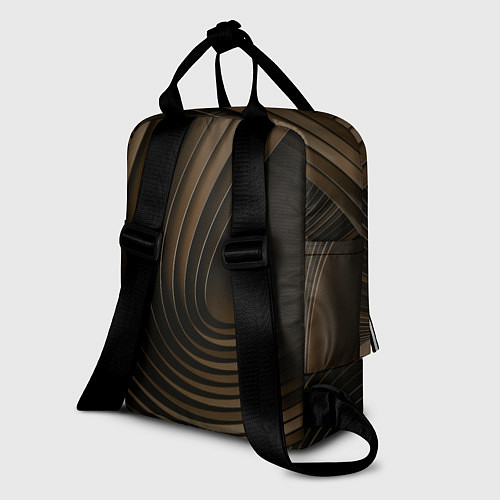 Женский рюкзак Тёмное-золотые пластины во тьме / 3D-принт – фото 2