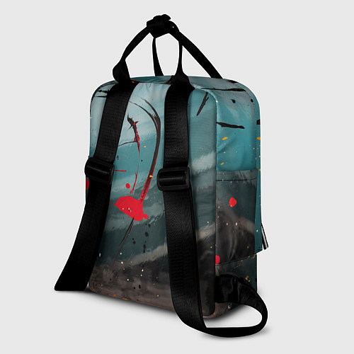 Женский рюкзак Абстрактные пластины в синем тумане и краски / 3D-принт – фото 2