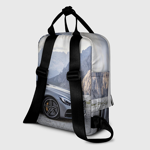 Женский рюкзак Mercedes AMG V8 Biturbo cabriolet - mountains / 3D-принт – фото 2