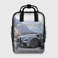 Рюкзак женский Mercedes AMG V8 Biturbo cabriolet - mountains, цвет: 3D-принт