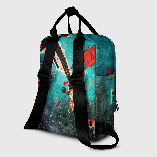 Женский рюкзак Голубой туман и брызки красок / 3D-принт – фото 2