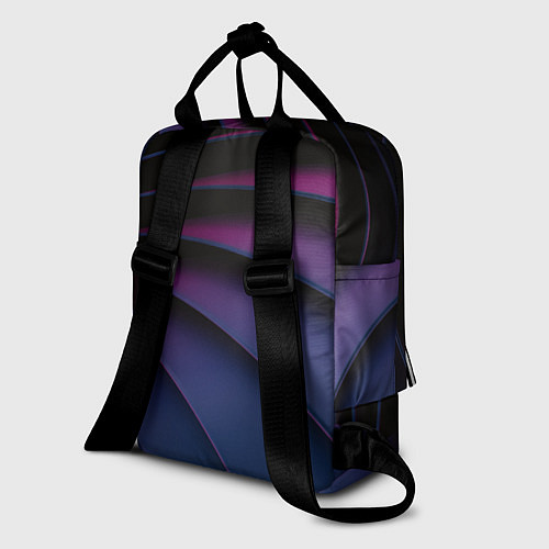 Женский рюкзак Спиральные тёмные пластины / 3D-принт – фото 2