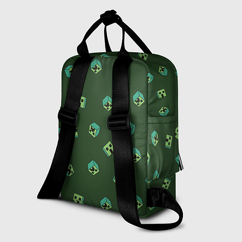 Женский рюкзак Minecraft - зеленые лица / 3D-принт – фото 2