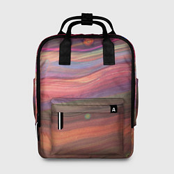 Рюкзак женский Розово-оранжевый абстрактный песок, цвет: 3D-принт