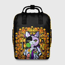 Рюкзак женский Мистическая хэллоинская кошка виртуального мира, цвет: 3D-принт