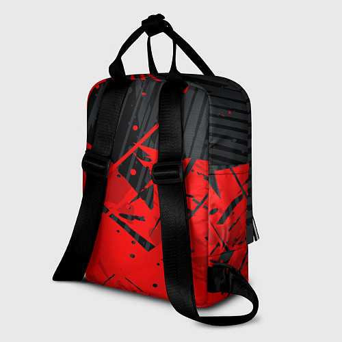 Женский рюкзак Красные брызги на черном фоне / 3D-принт – фото 2